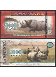 LA SAVANNA 500 000 Francs 2015 Rinoceronte Fior di Stampa